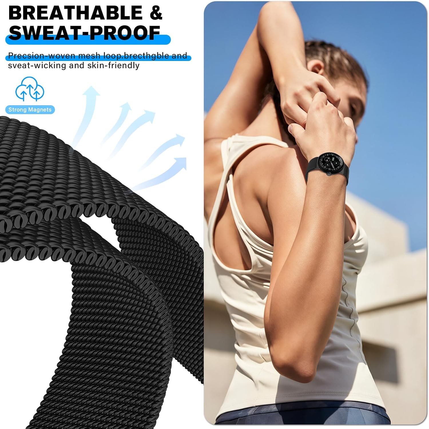 Metal Magnetic Strap Compatible with Google Pixel Watch 4 41mm Adjustable