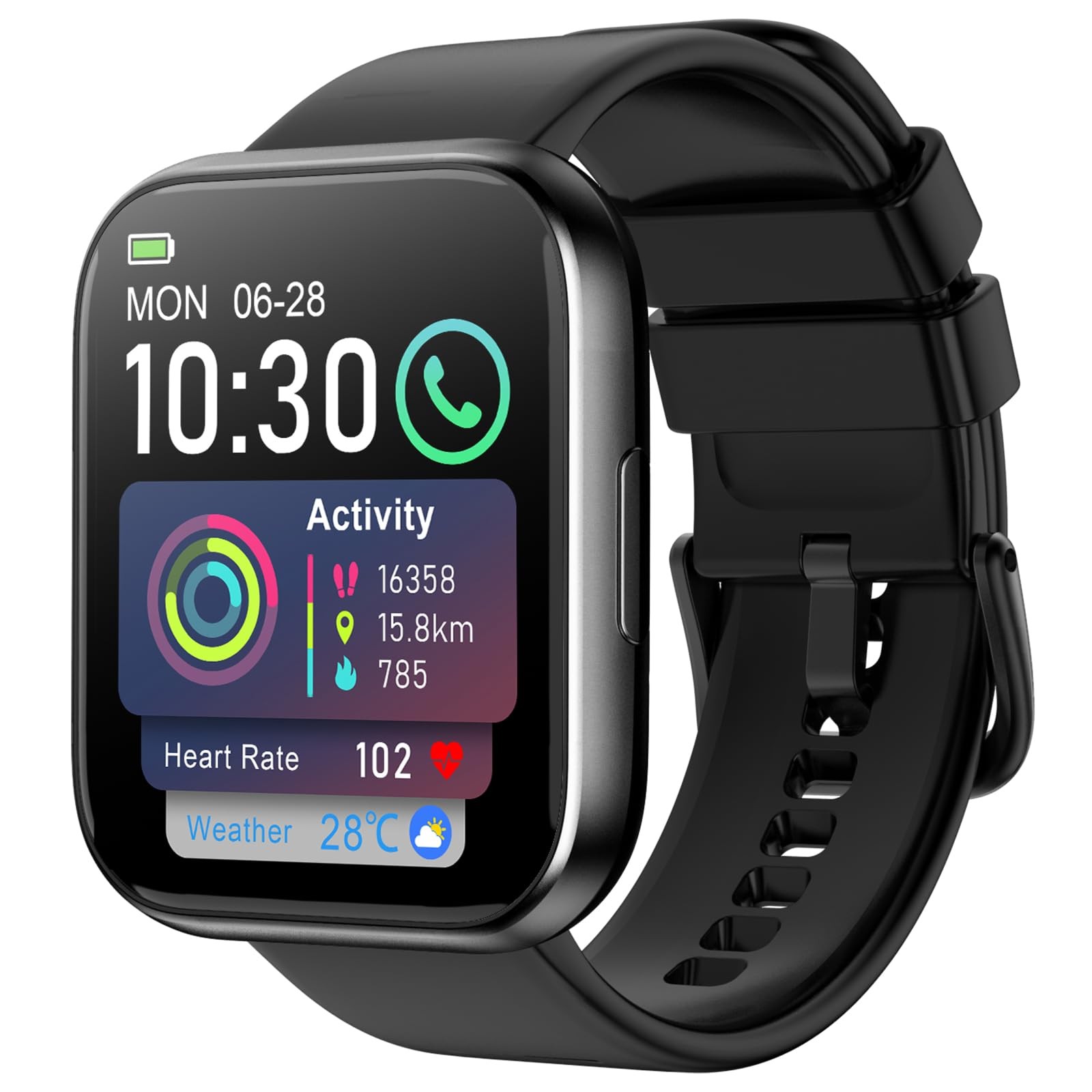 Smart Watch for Men – 1.85″ HD 2026 Upgraded Fitness watch, Black