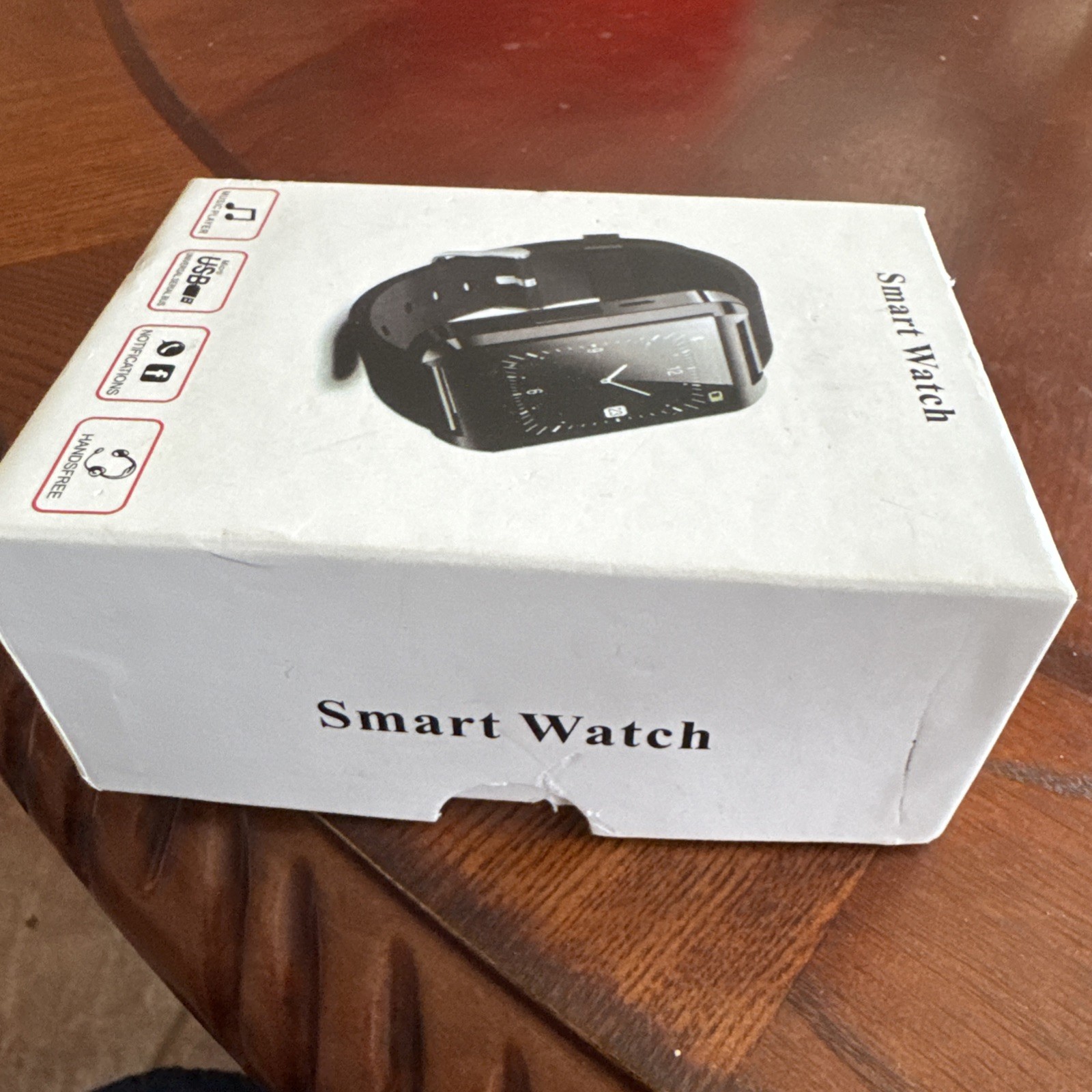 Smart Watch RED Hands Free Music Player Micro USB Bluetooth Notifications New