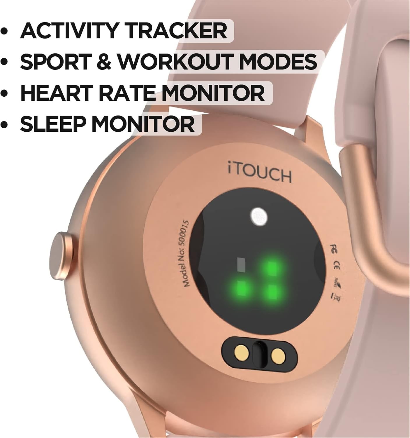 iTouch Sport 3 Smartwatch (with 24/7 Heart Rate Tracking, Step Counter Black