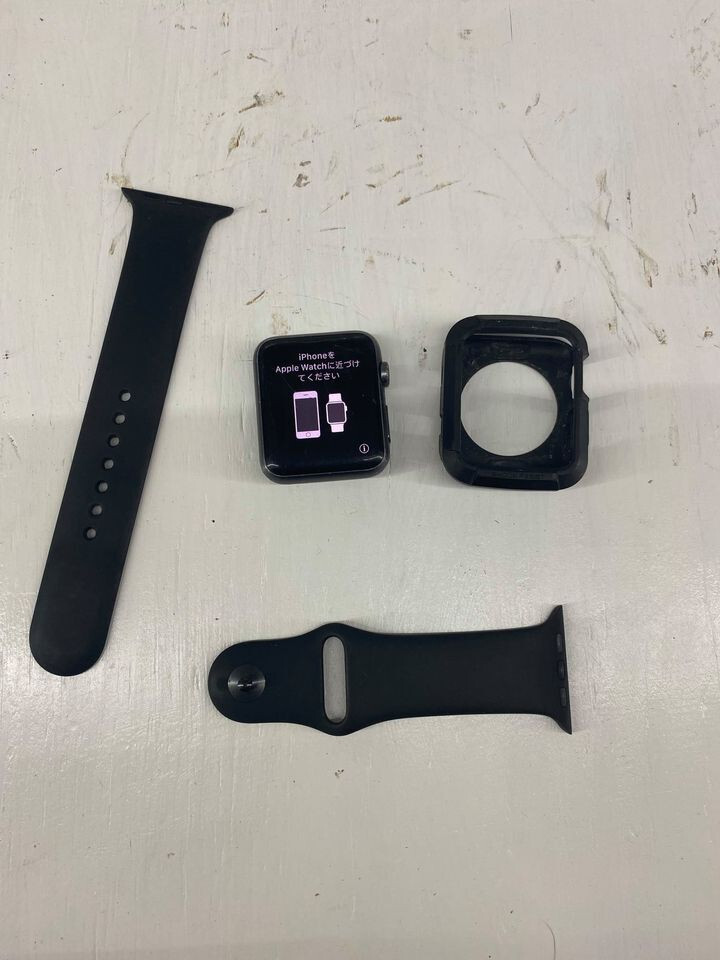 Apple iWatch Series 1, 42mm with black sport rubber band