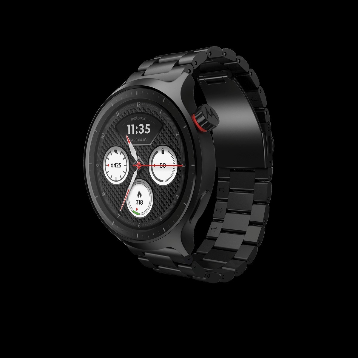 MOTOROLA moto watch Smartwatch (Matte Black / Matte Black band Strap, Free Size)