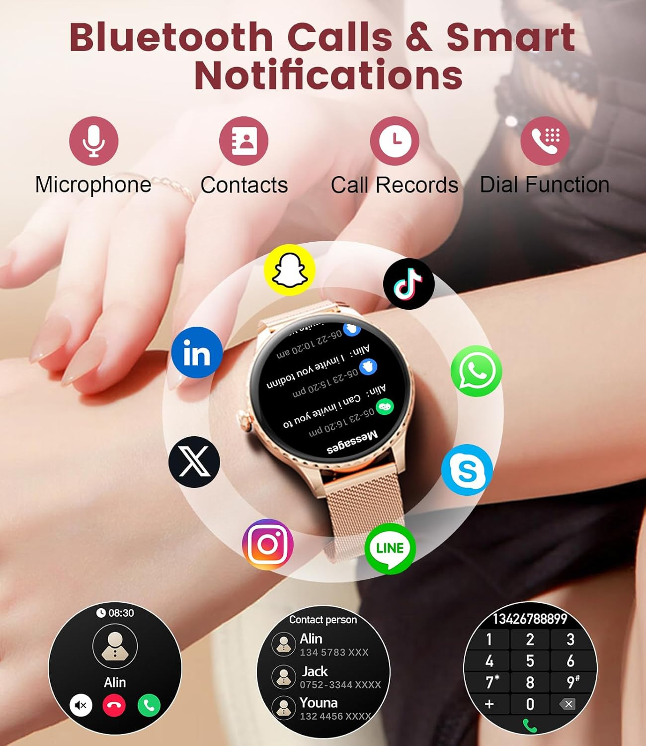 Smart Watch for Women(Answer/Make Calls),1.32″ AMOLED Display Fitness Tracker…