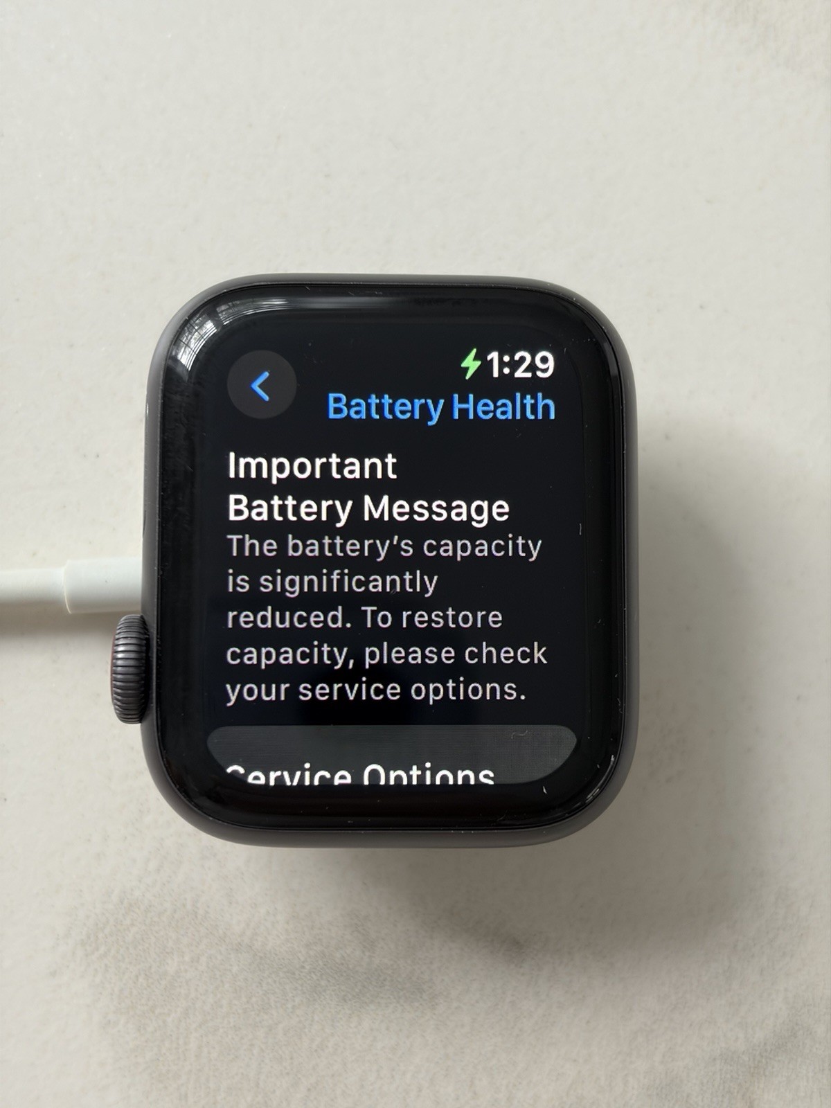 Apple Watch Series 4 40mm Space Gray White Sport Band GPS +Cellular, 75% Battery