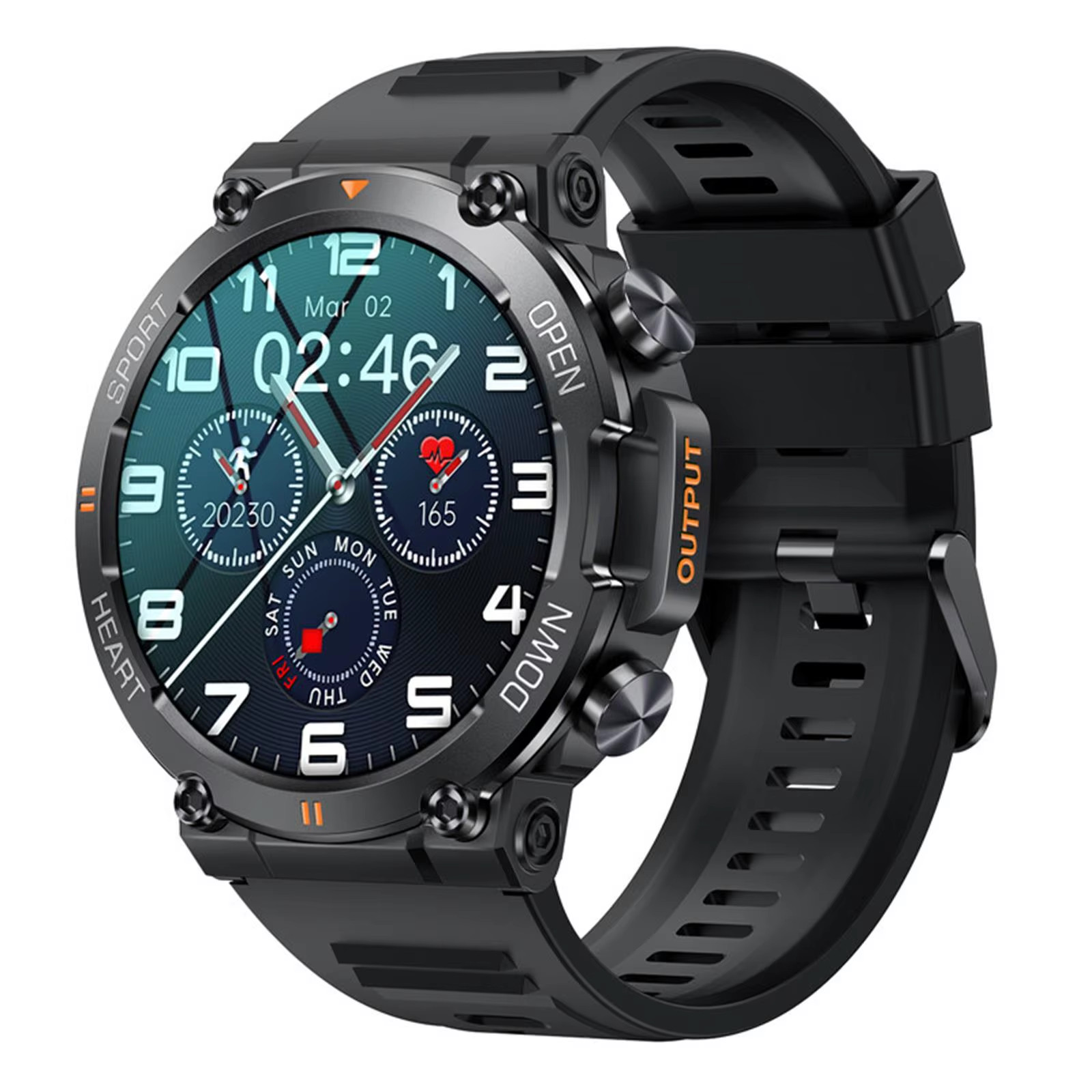 Smart Watch for Men Heart Rate Blood Bluetooth Sport Long Standby HD Screen