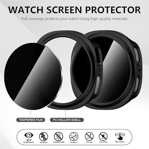 5+5 Pack Tempered Glass Screen Protector for Samsung Galaxy Watch 8 44mm Anti-Pe