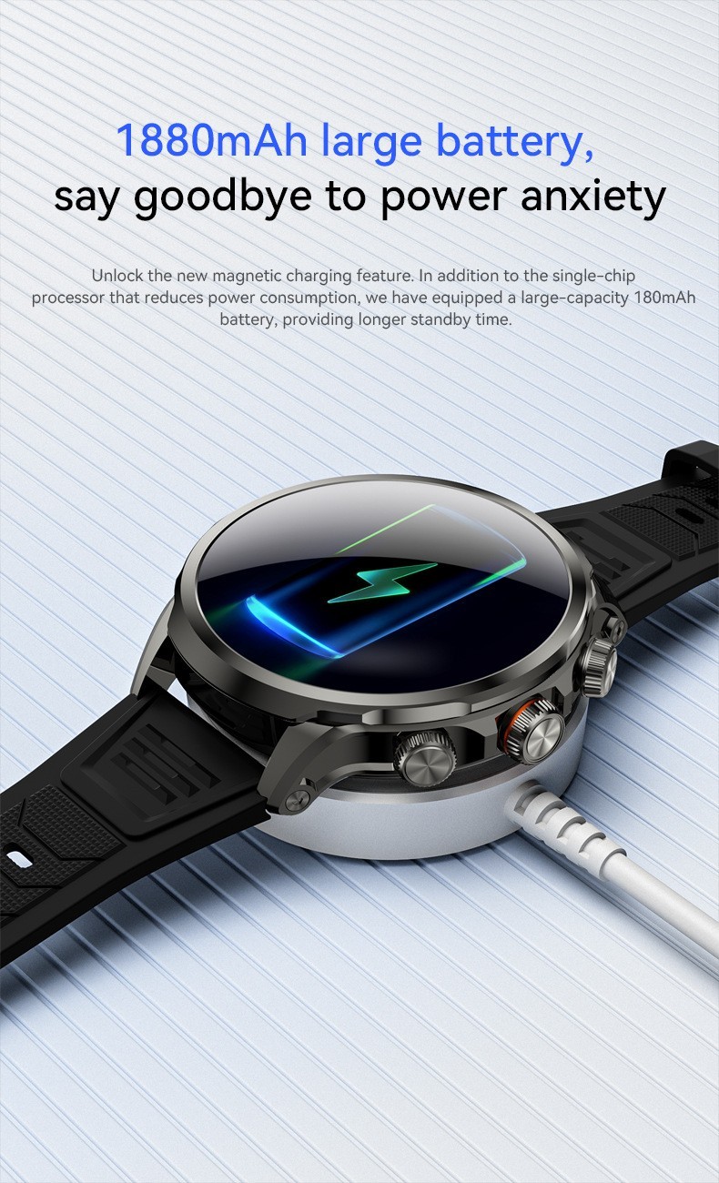 4G Amoled Smart Watch with SIM Card Slot Rotating Camera Phone Watch 1880mAh