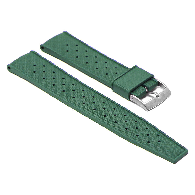 Bandini Mens Tropical Style Rubber Watch Band, Diver Band, Rally Strap 20mm 22mm