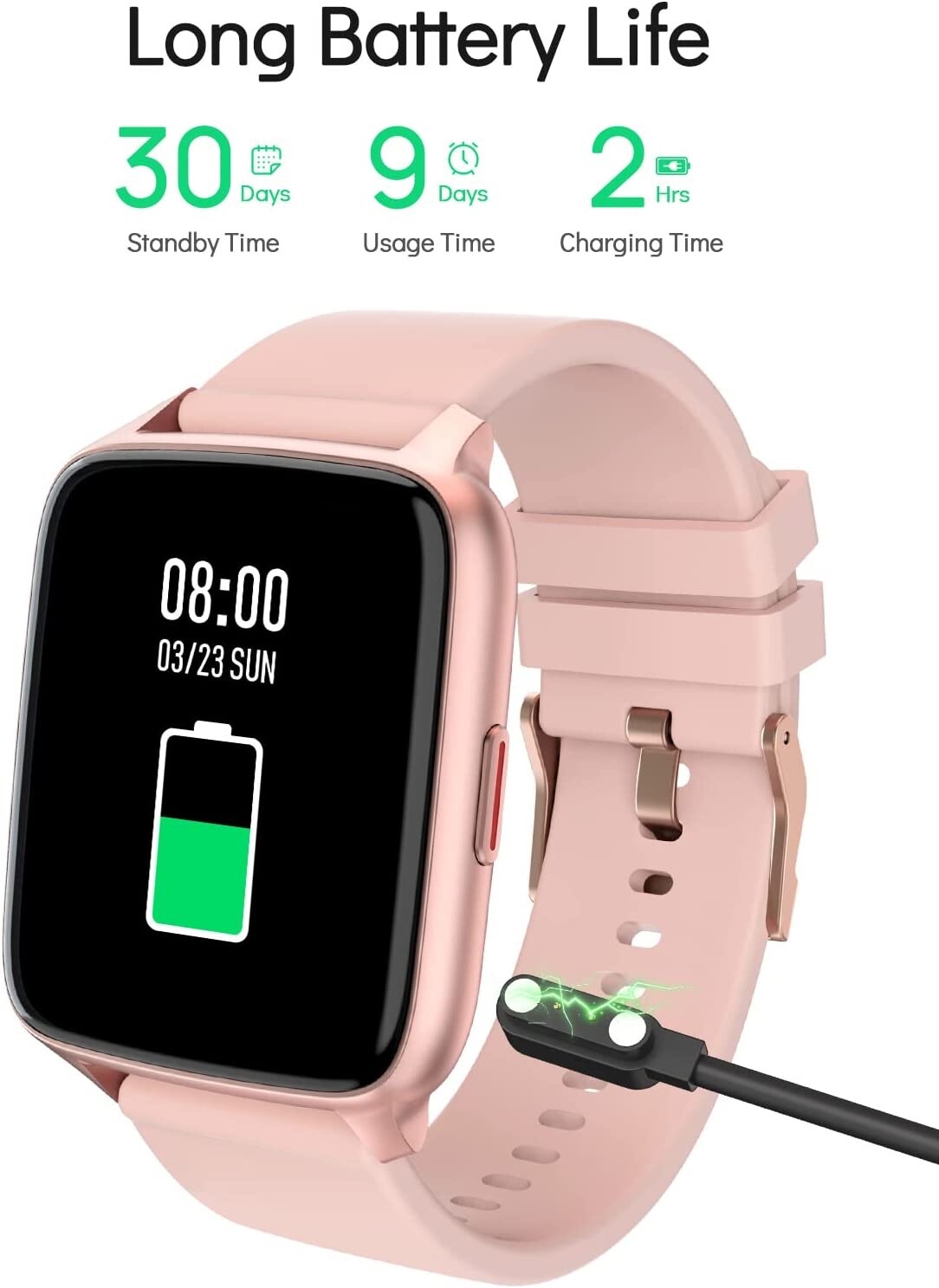 Smart Watch 1.69inch for Android iOS Compatible IP68 Waterproof Fitness Watch