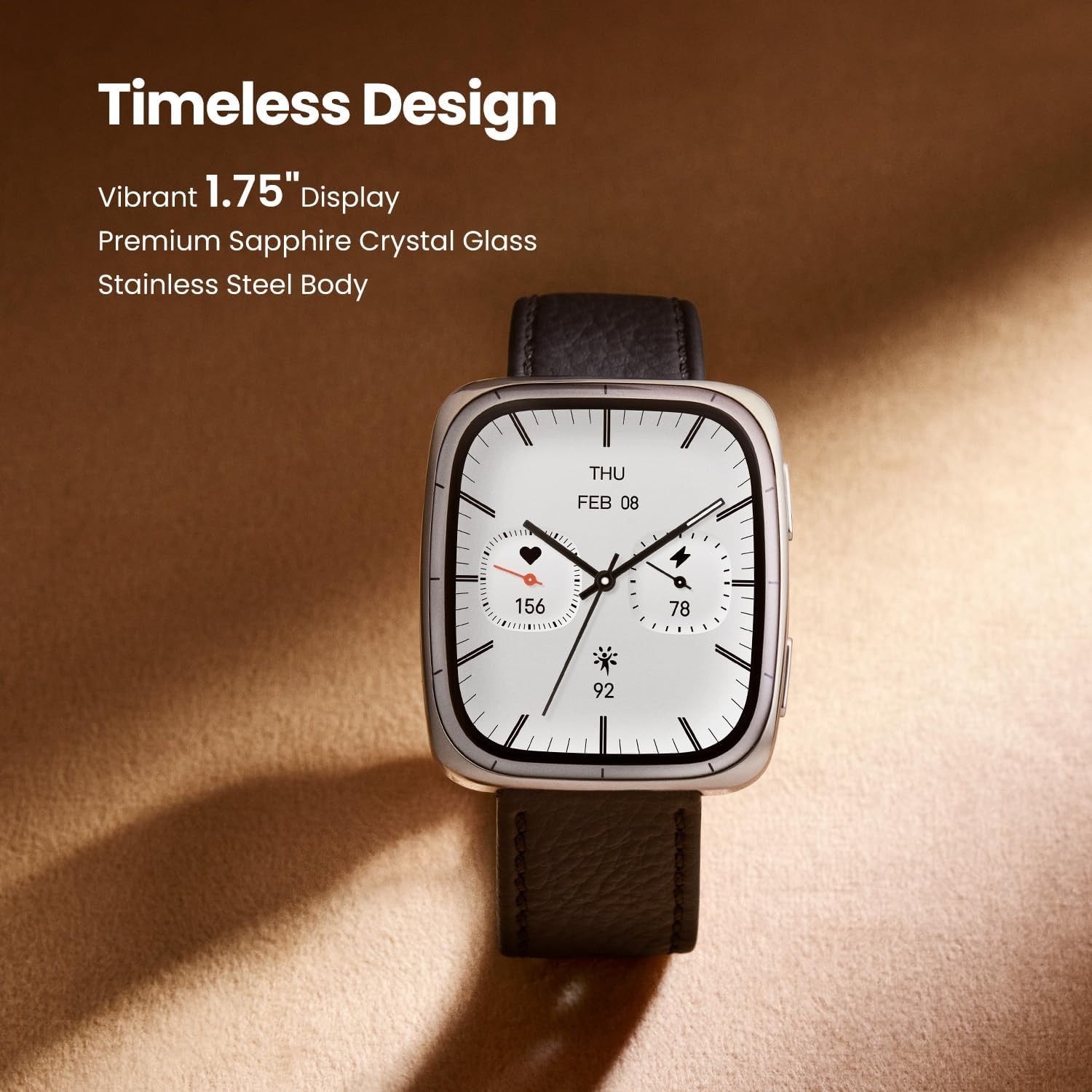Amazfit Active 2 Premium Smart Watch (Square) , 10 Day Battery, Sapphire Glass
