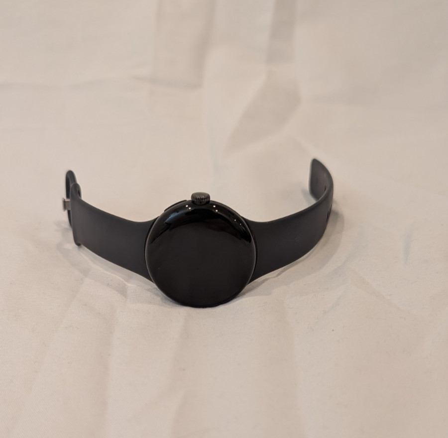 Google Pixel Watch 41mm Matte Black Stainless Steel Case Obsidian Active Band