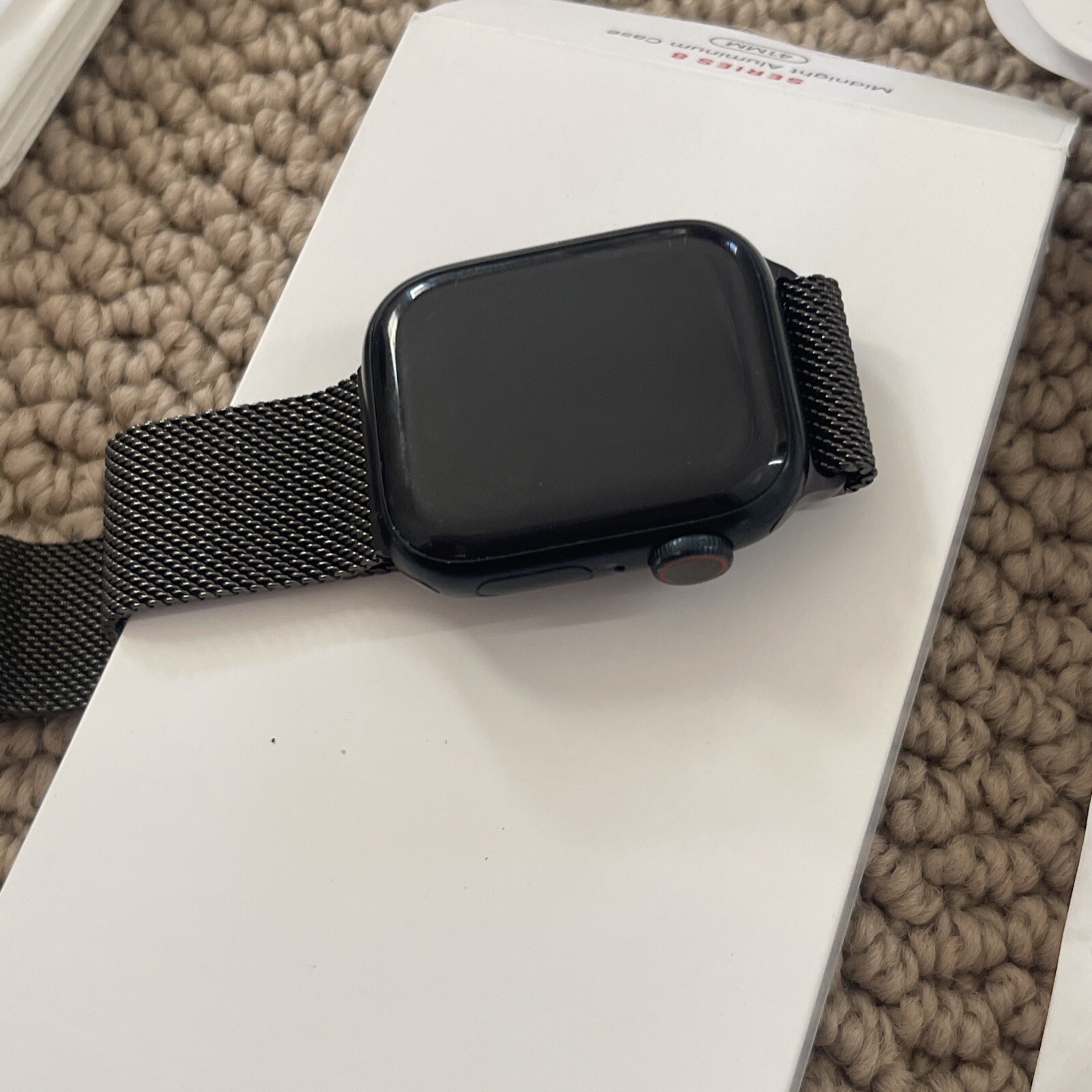 Apple Watch Series 8 GPS 41mm Midnight Case Sport Band + Graphite Milanese Loop