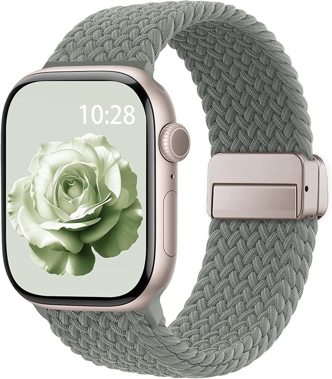 Soft Nylon Solo Loop Sport Strap Compatible with Apple Watch Series 7 41mm 45mm