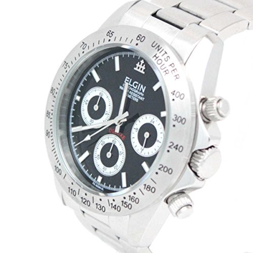 Elgin FK1059S-B Men’s Silver Chronograph Diver’s Watch