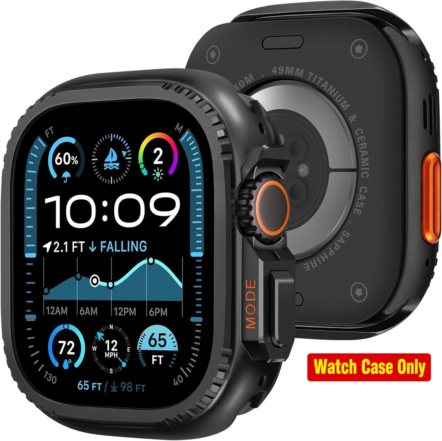 2 in 1 Metal Case for Apple Watch Ultra 49mm Rugged Shockproof Bumper Case