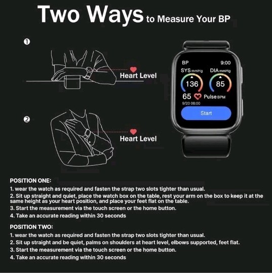 BP Doctor Smart Watch, 1.95″ Smart Watch Blood Pressure Monitor with Air Pump…