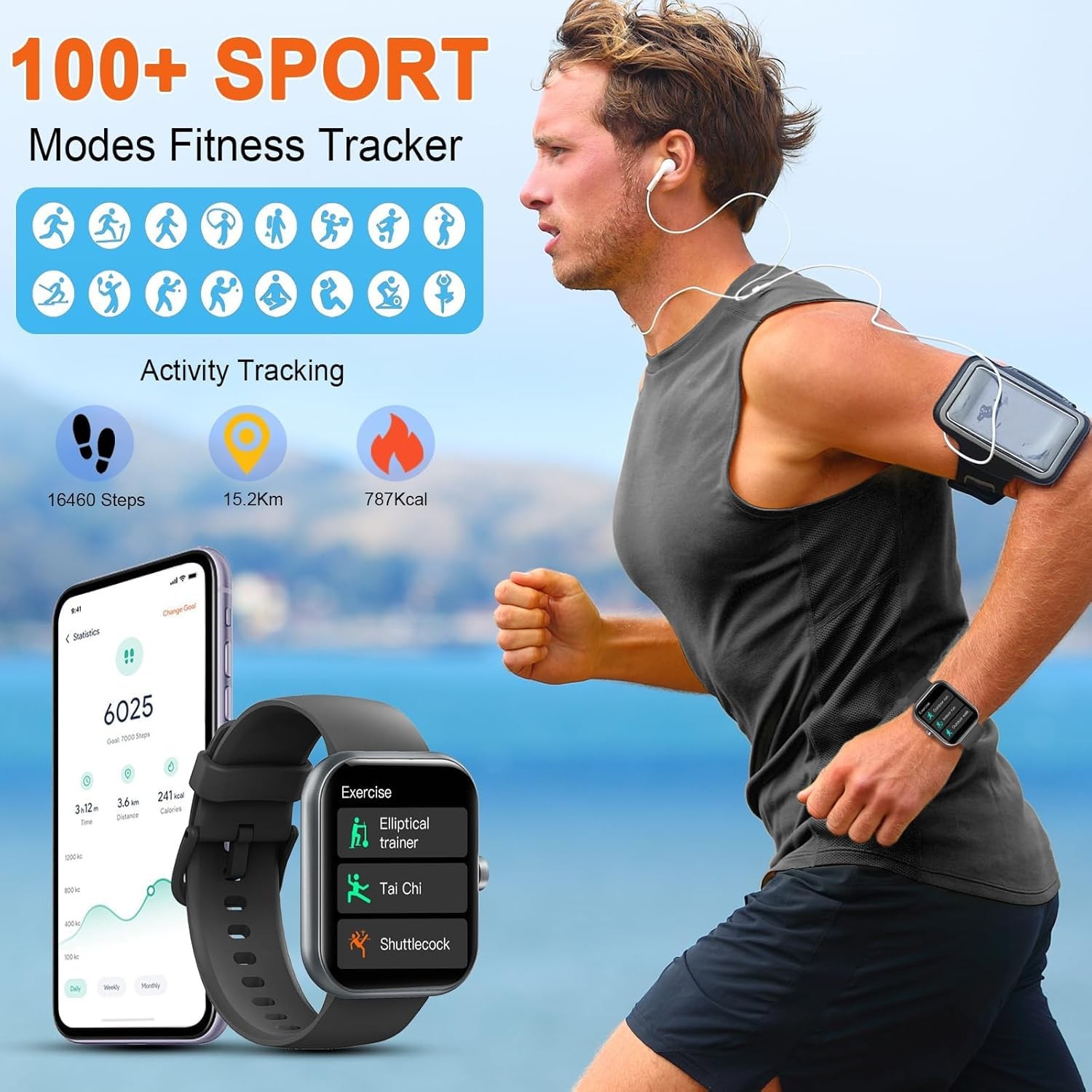 for Men (Answer/Make ), 2025 New 1.91″ HD , Fitness with 120+ Sport Modes, IP…