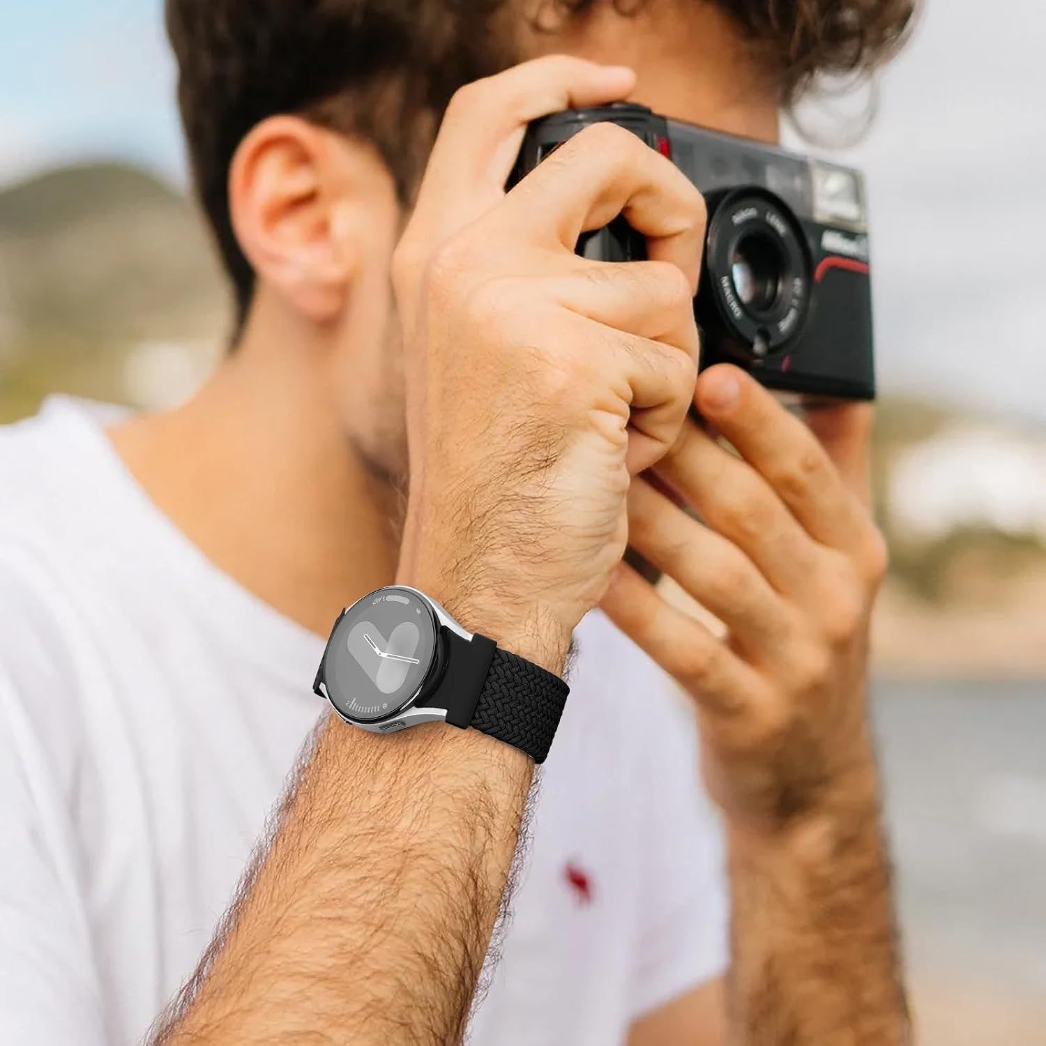 No Gap Fabric Band for Samsung Galaxy Watch 6 40mm 44mm – Elastic Strap