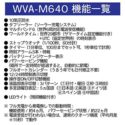 Casio Wave Ceptor WVA-M640-1A2JF Radio-Controlled Solar Watch Black Japan