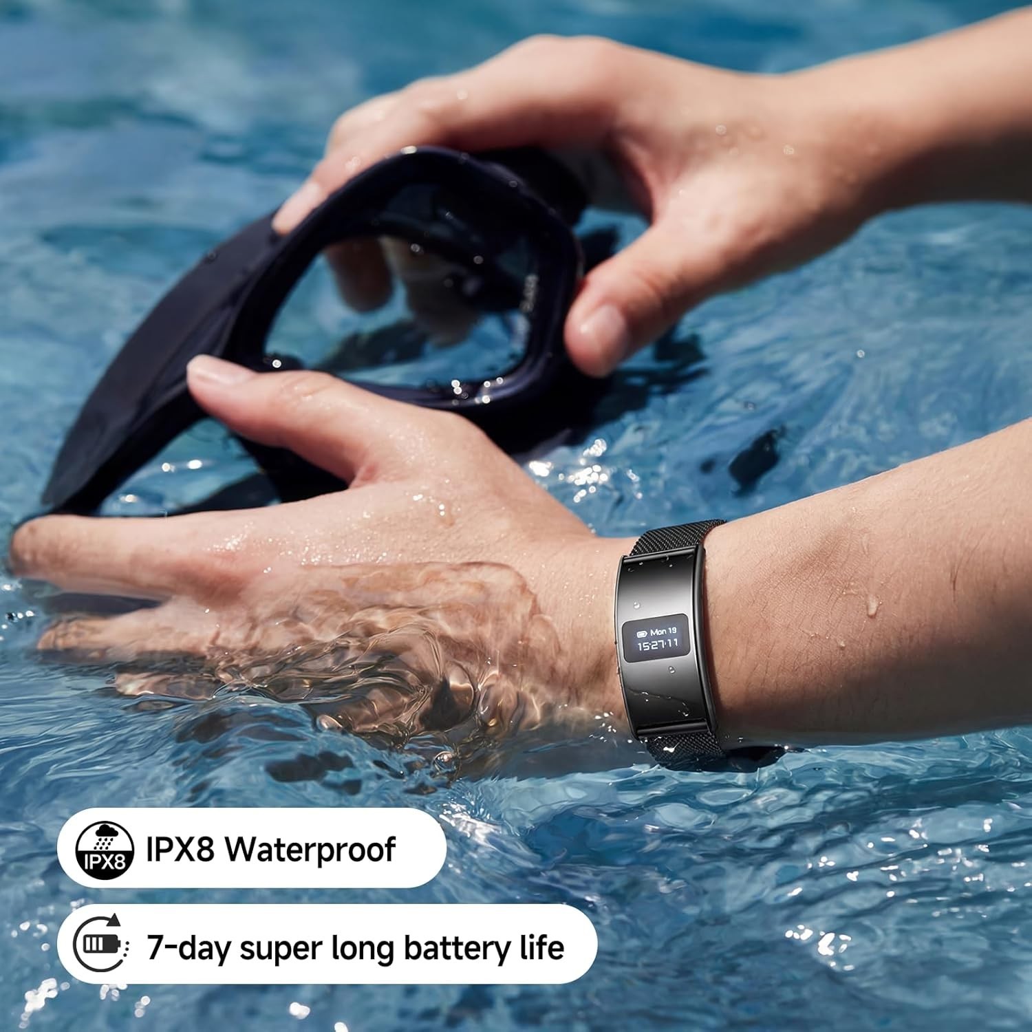 Smart Bracelet, Subscription-Free 24/7 Health Tracking, Heart Rate, SpO2, HRV…