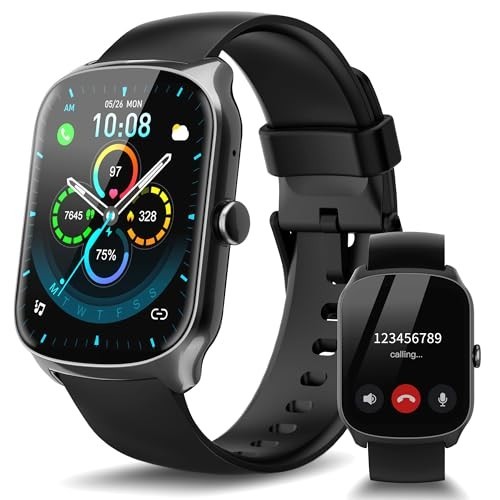 HD Curved Screen Smart Watch for Men & Women, Fitness Tracker, IP68 Waterproof,