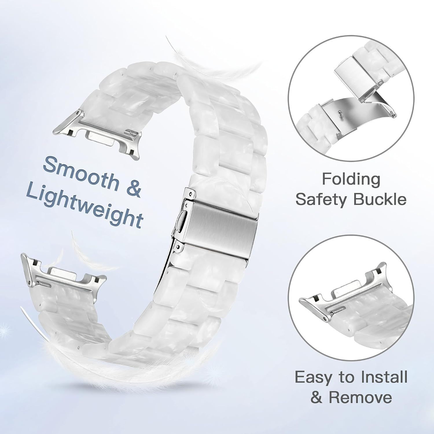 Resin Strap Compatible with Samsung Galaxy Watch 9 40mm 44mm 46mm