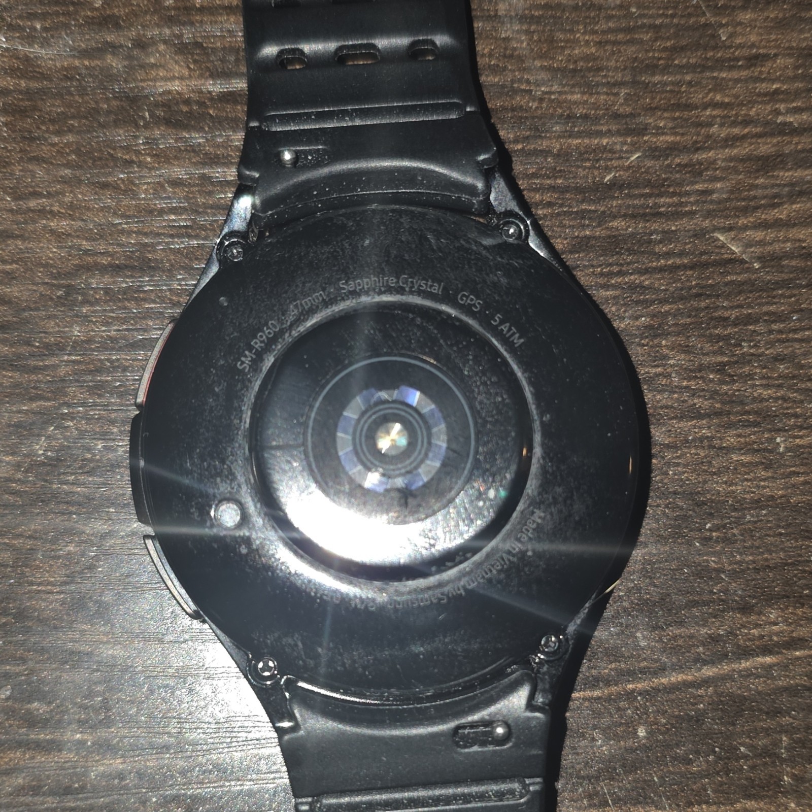Samsung SM-R960 47mm Black Smart Watch Sapphire Crystal GPS Silicone Band
