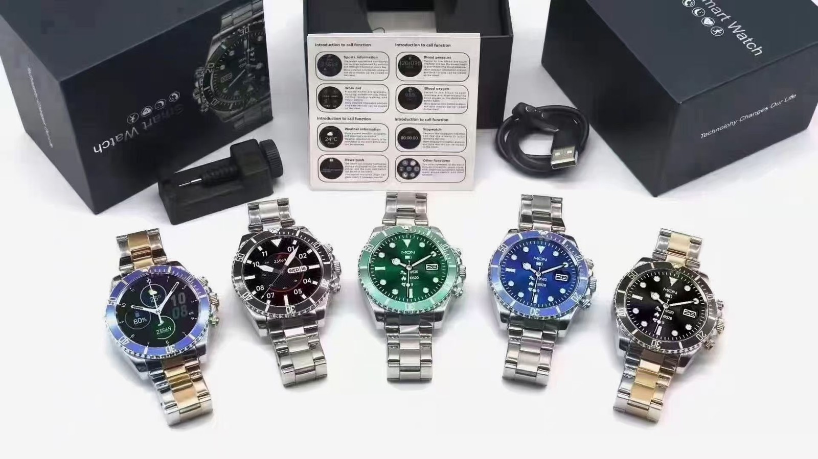 Smartwatch Men’s Watches Stainless Steel Fashion Luxury Watch Health Monitoring