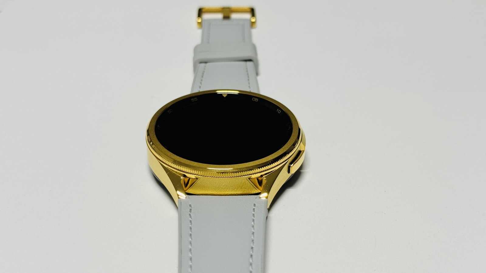 Samsung Galaxy Watch 6 43mm Custom 24k With A Samsung Fabric Band Gold Buckle