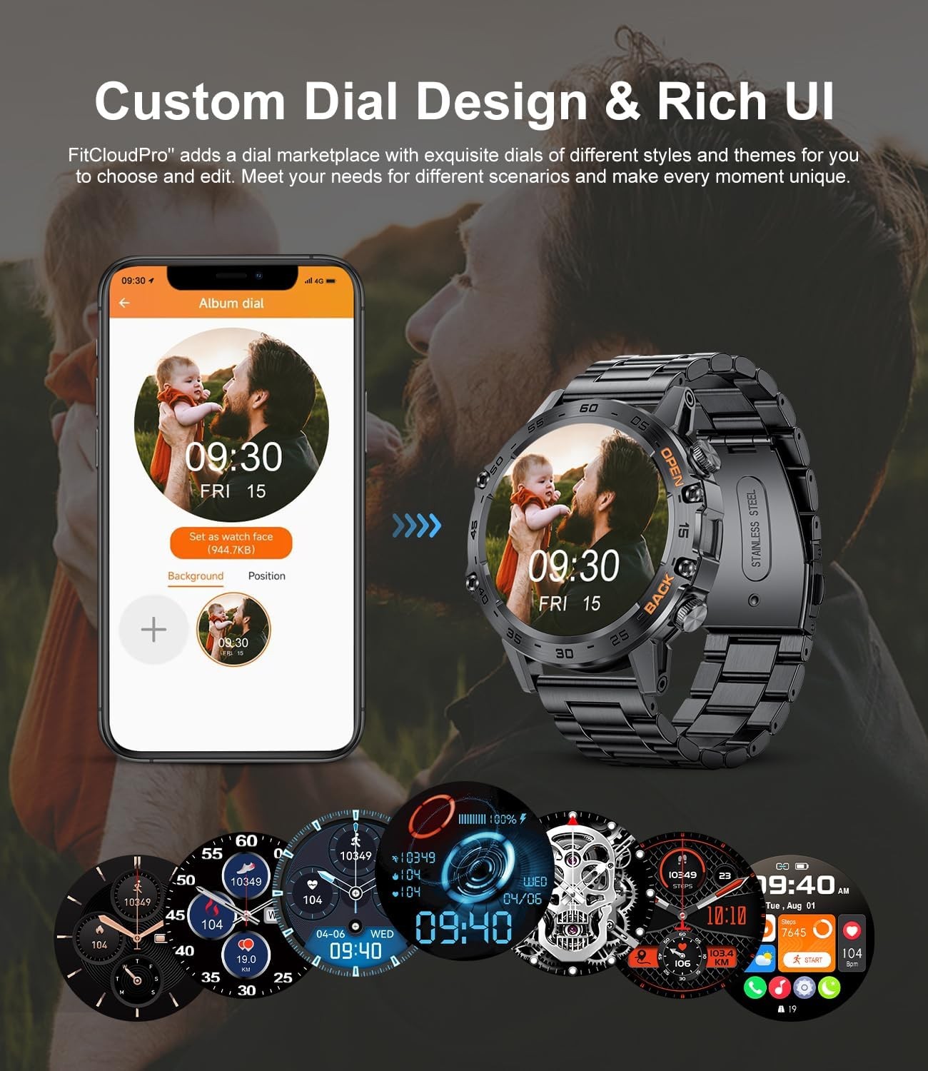 SUNKTA Military Smart Watch for Men(Answer/Dial Calls),100 Sports Modes, 5ATM Wa