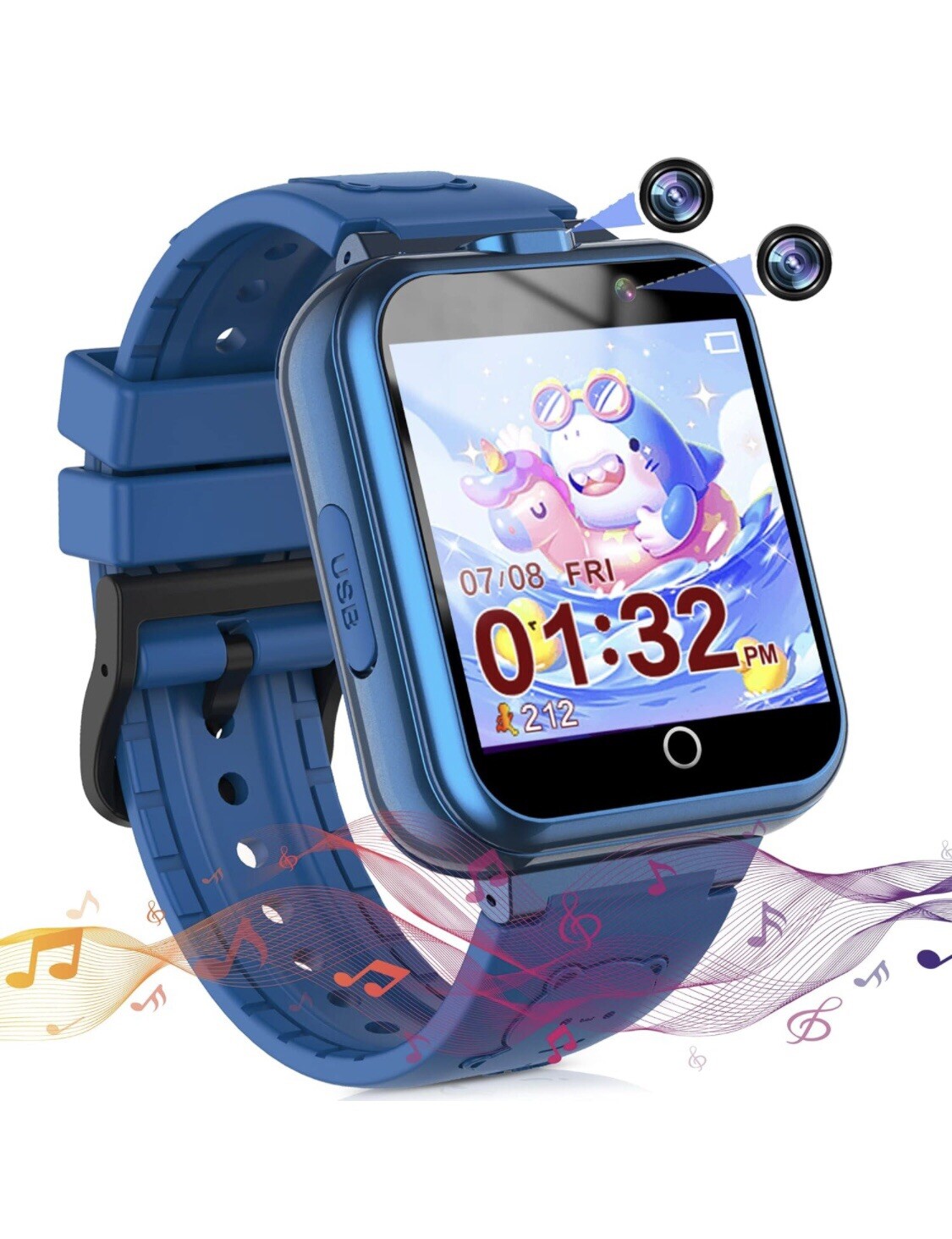 Smart Watch For Kids with Dual Camera Video Music Player 24 Learning Games Alarm