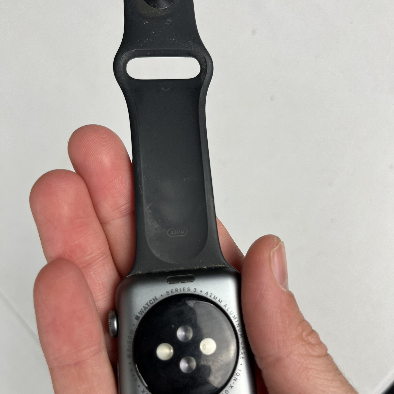 Apple Watch Series 3 Space Grey 42 mm Sport Band For Parts Or Repair Cracked