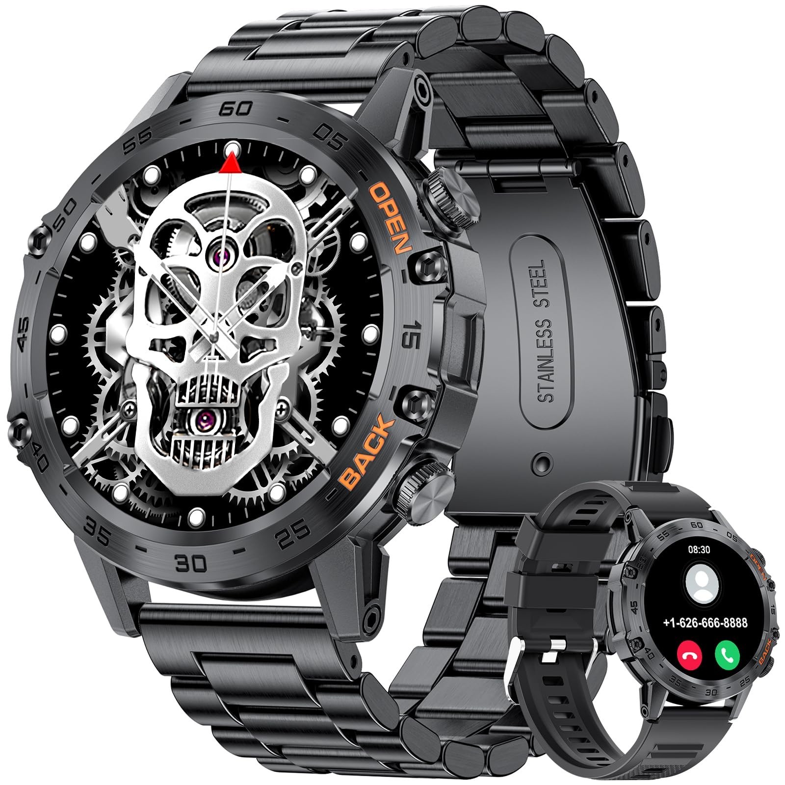 Military Smart Watch for Men(Answer/Dial Calls),100 Sports Modes, 5ATM Waterproo