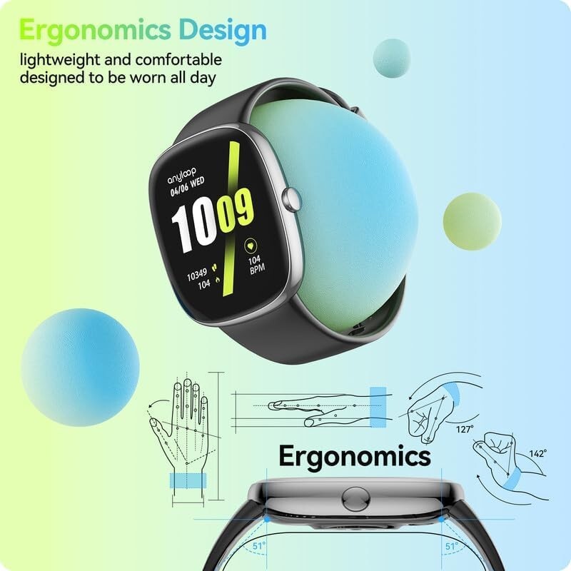 Smart Watches for Men Women with 24/7 Heart Rate Blood Oxygen Monitor Sleep Trac