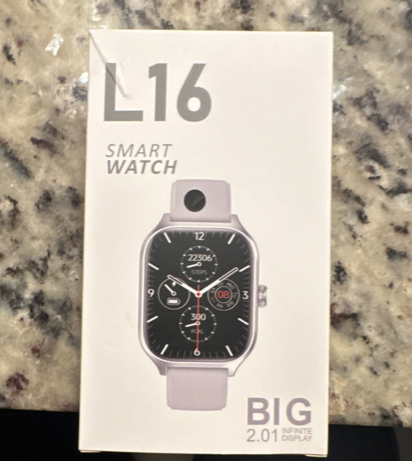 L16 Smart Watch 2.01 Infinite Display Pink Band Silver Case
