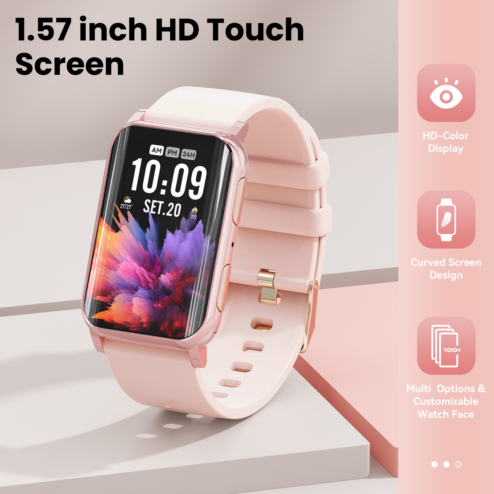1.57″ Smart Watch(Answer/Make Call)Sleep Monitor Fitness Tracker for Android iOS
