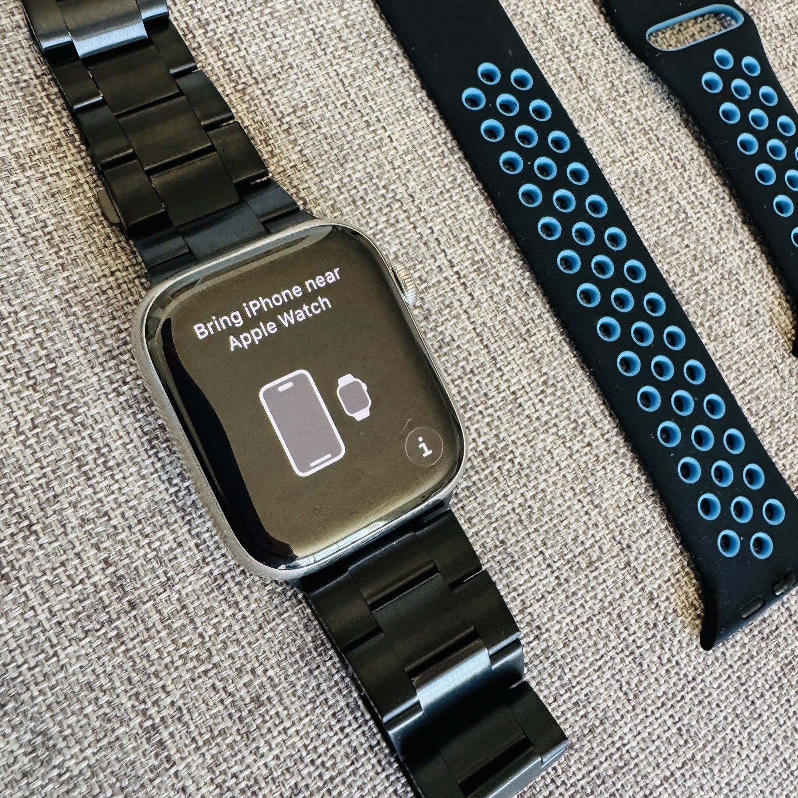 Apple Watch Series 7 GPS + LTE 45MM 71% BH Silver Stainless Steel Case + Bands