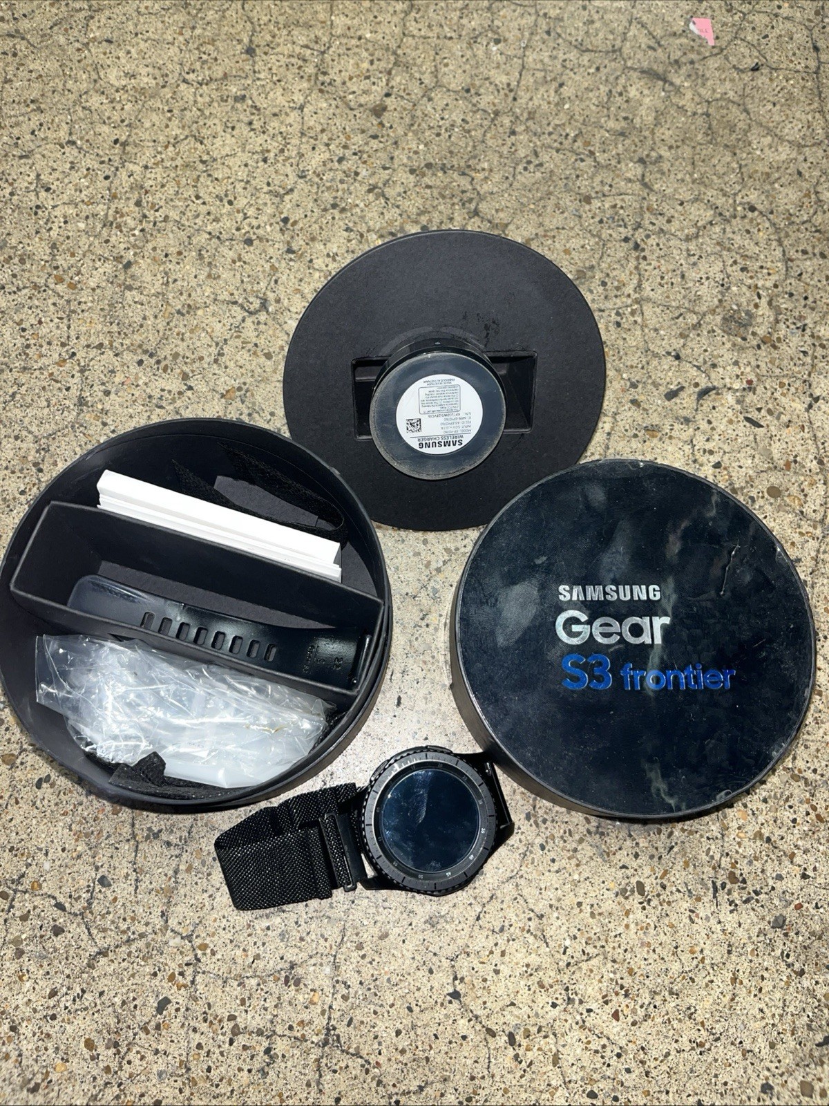 Samsung Gear S3 Frontier 316L Steel Case with Black Silicone Band Smart Watch –