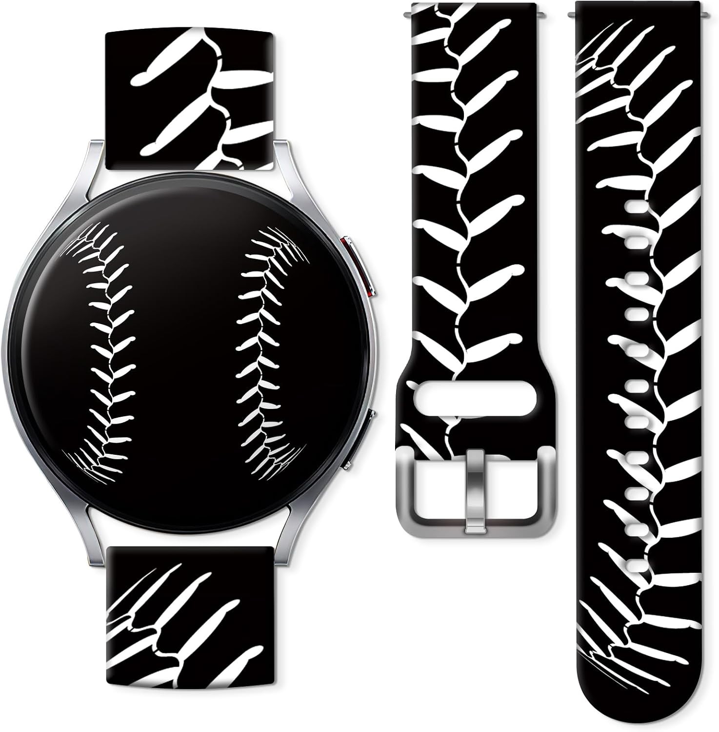 Silicone Strap for Samsung Galaxy Watch 40mm 42mm 44mm 45mm 46mm, Replacement Ba