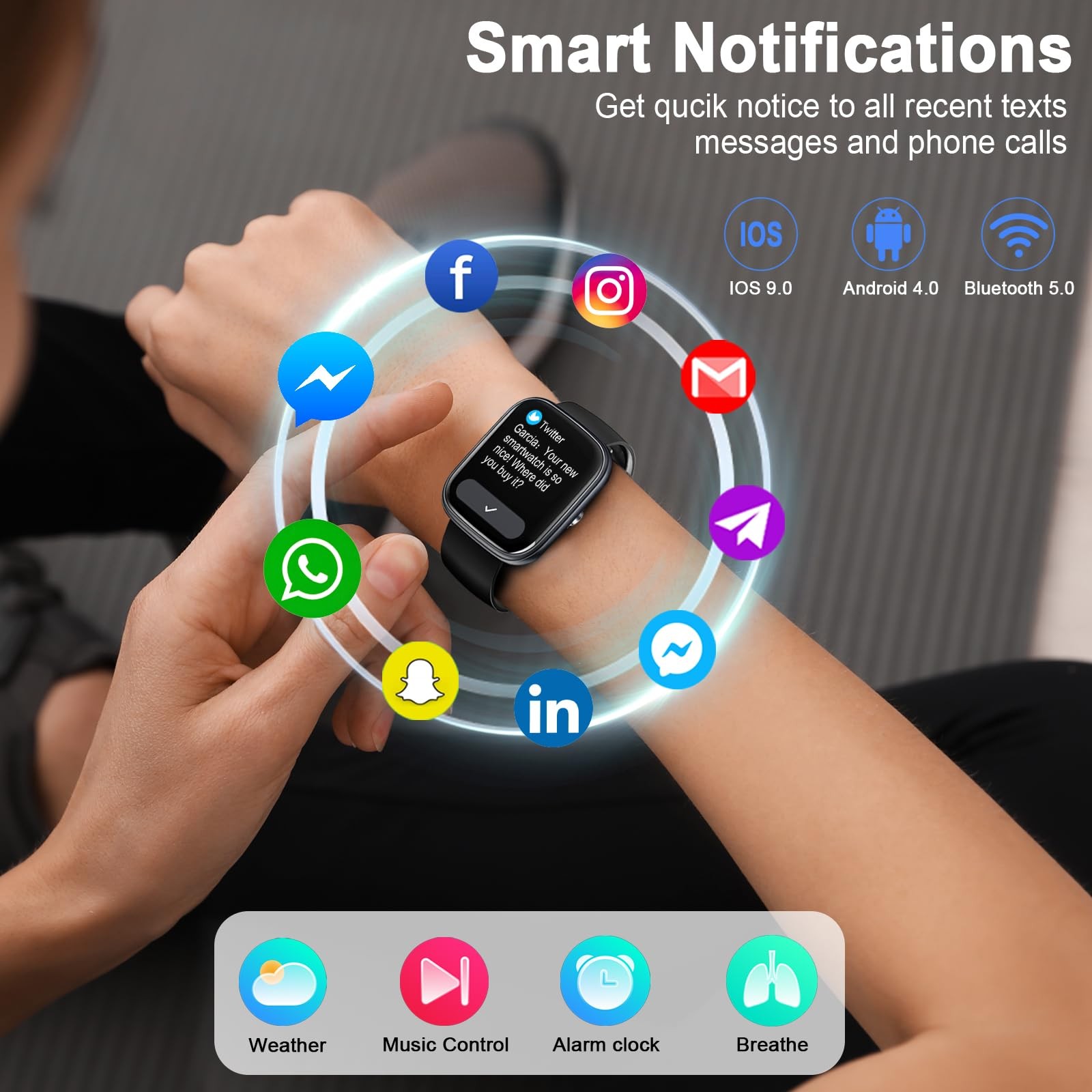 Smart Watch for Men Women (Answer/Make Call), 1.91″ HD Smartwatch with Heart …