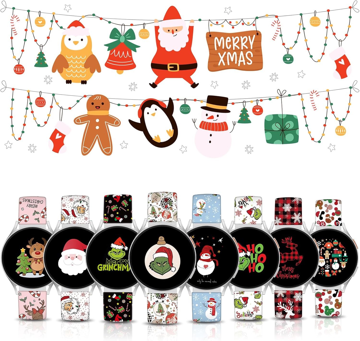 Holiday Silicone Strap for Galaxy Watch 7 40mm 41mm 42mm 44mm 45mm 46mm