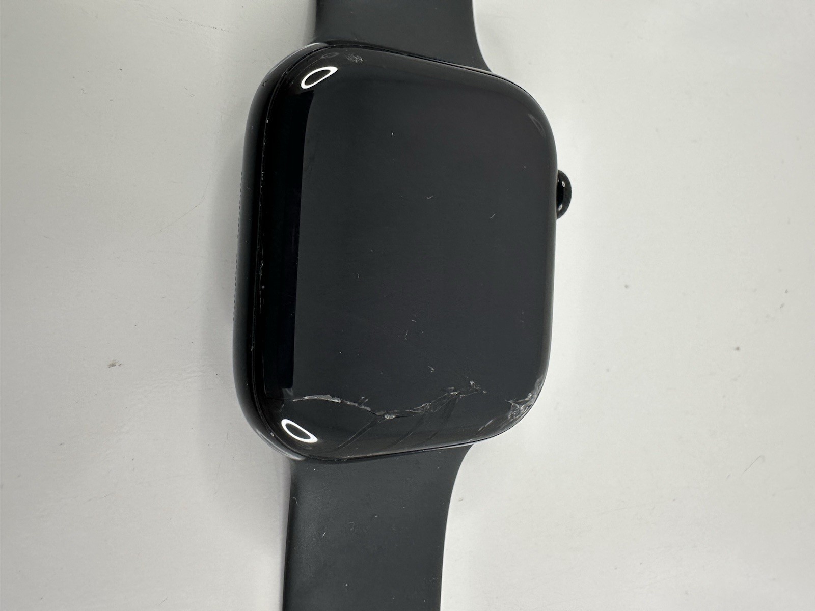 Apple Watch Series 10 46mm Jet Black Cracked Glass w/Box Tested & Works
