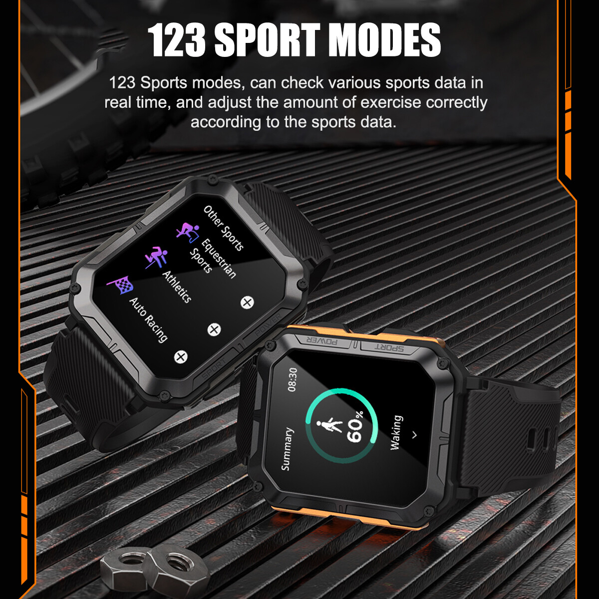 Military Smart Watch for Men (Call Receive/Dial) Rugged Tactical Fitness Tracker