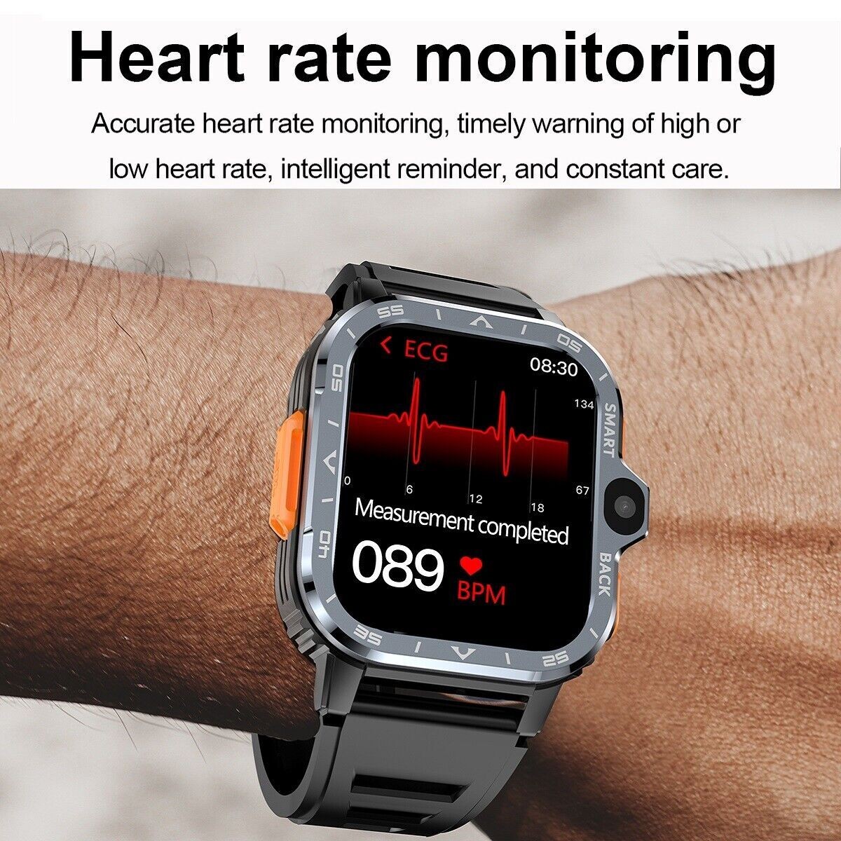 Larger Screen Bluetooth Call Smart Watch 6+128GB Heart Rate Monitor Dual Camera