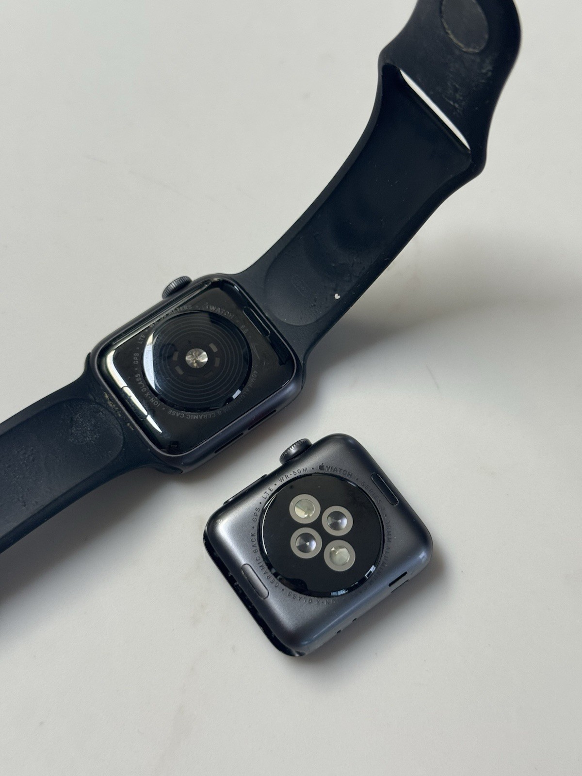 Lot of 2 Apple Watches Series 5 40mm & Series 3 38mm For Parts Repair AS-IS
