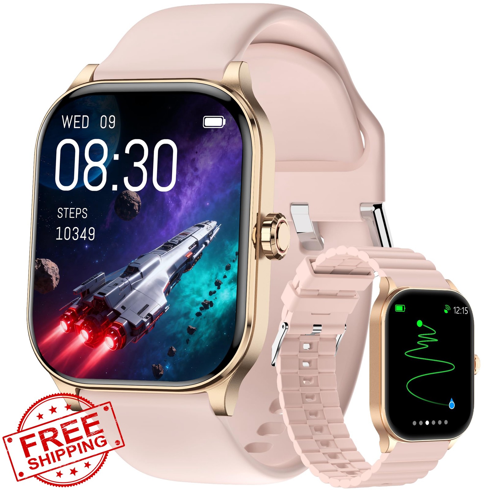 Odsslgw Smart Watch Pink 1.96″_GPS Heart Rate SpO2