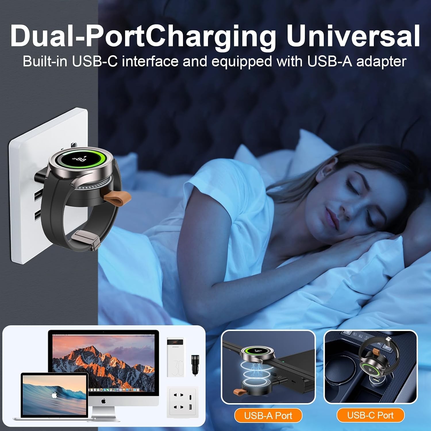 Samsung Galaxy Watch Magnetic Wireless Charger Dock – Portable Fast Charging Cab