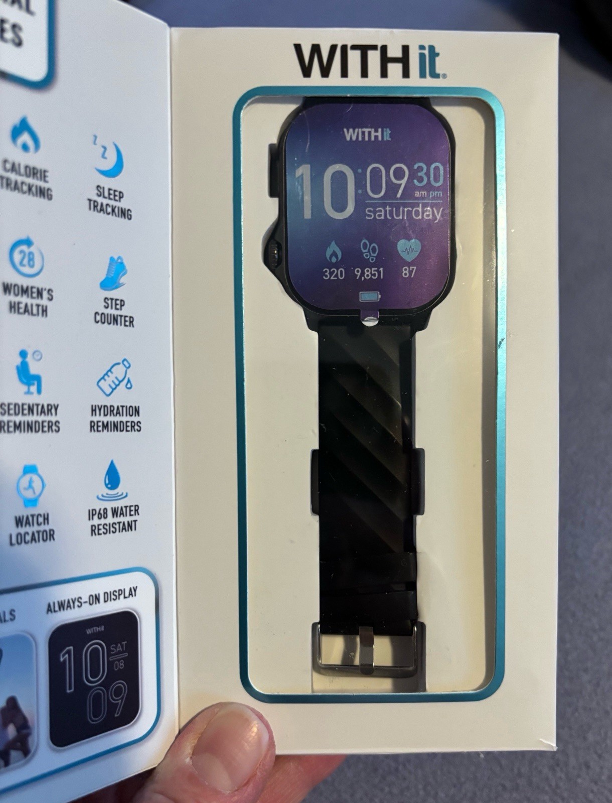 WITHit Giga HD Amoled Touchscreen Smartwatch (42/9002GYBKW) Black