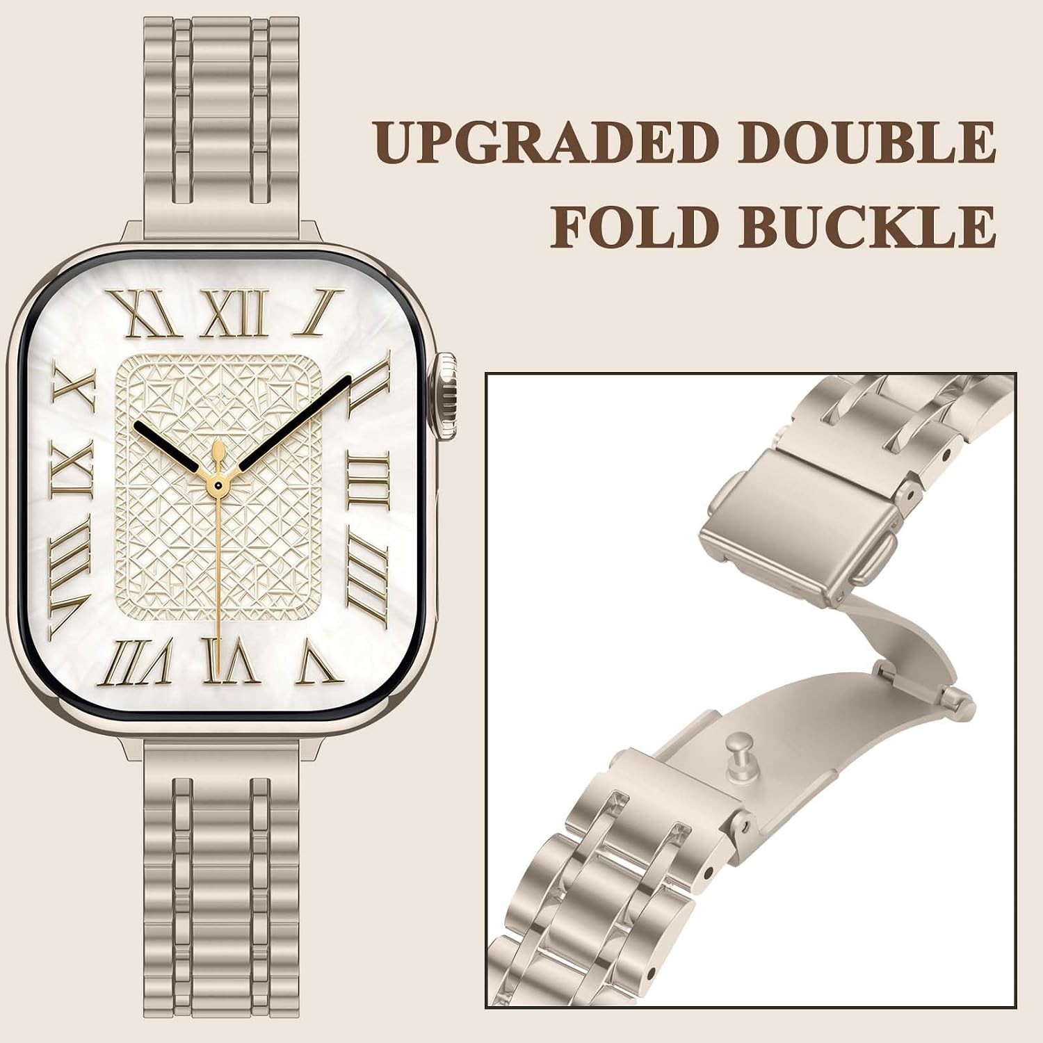 Slim Metal Strap Compatible with Apple Watch Ultra 49mm 46mm 45mm 44mm