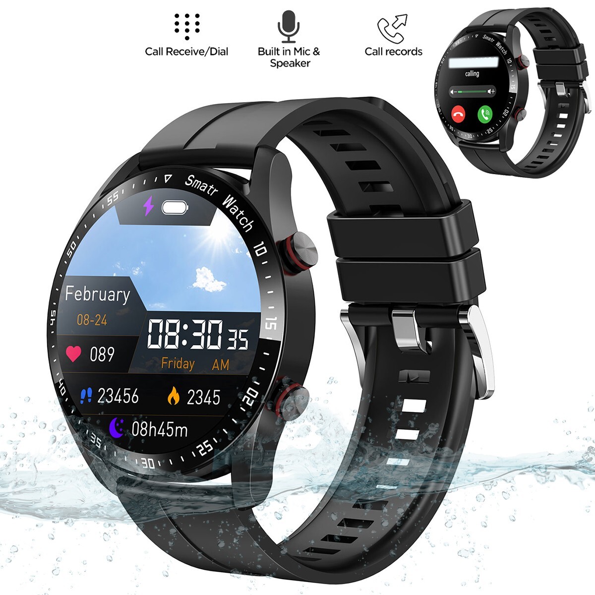Smart Watch For Men/Women Waterproof Sports Bluetooth Call Watch iPhone Samsung